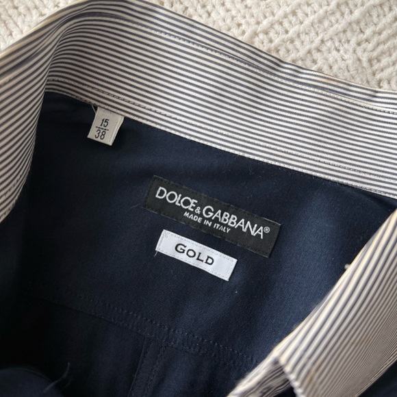 Dolce & Gabbana Navy Shirt with Pinstriped Accents - Picture 4 of 5